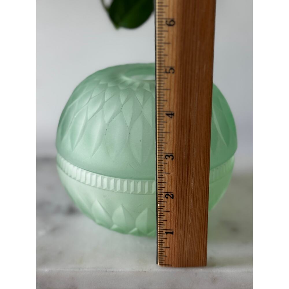 Vintage Green Indiana Glass Mount Vernon Fairy Lamp - Picture 10 of 10